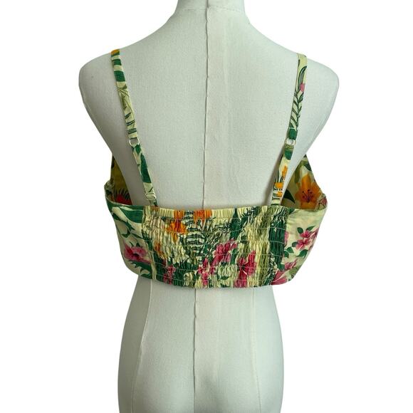 Old Navy Top Womens L Summer Hawaiian Milkmaid Smocked Crop Bralette - Picture 5 of 10